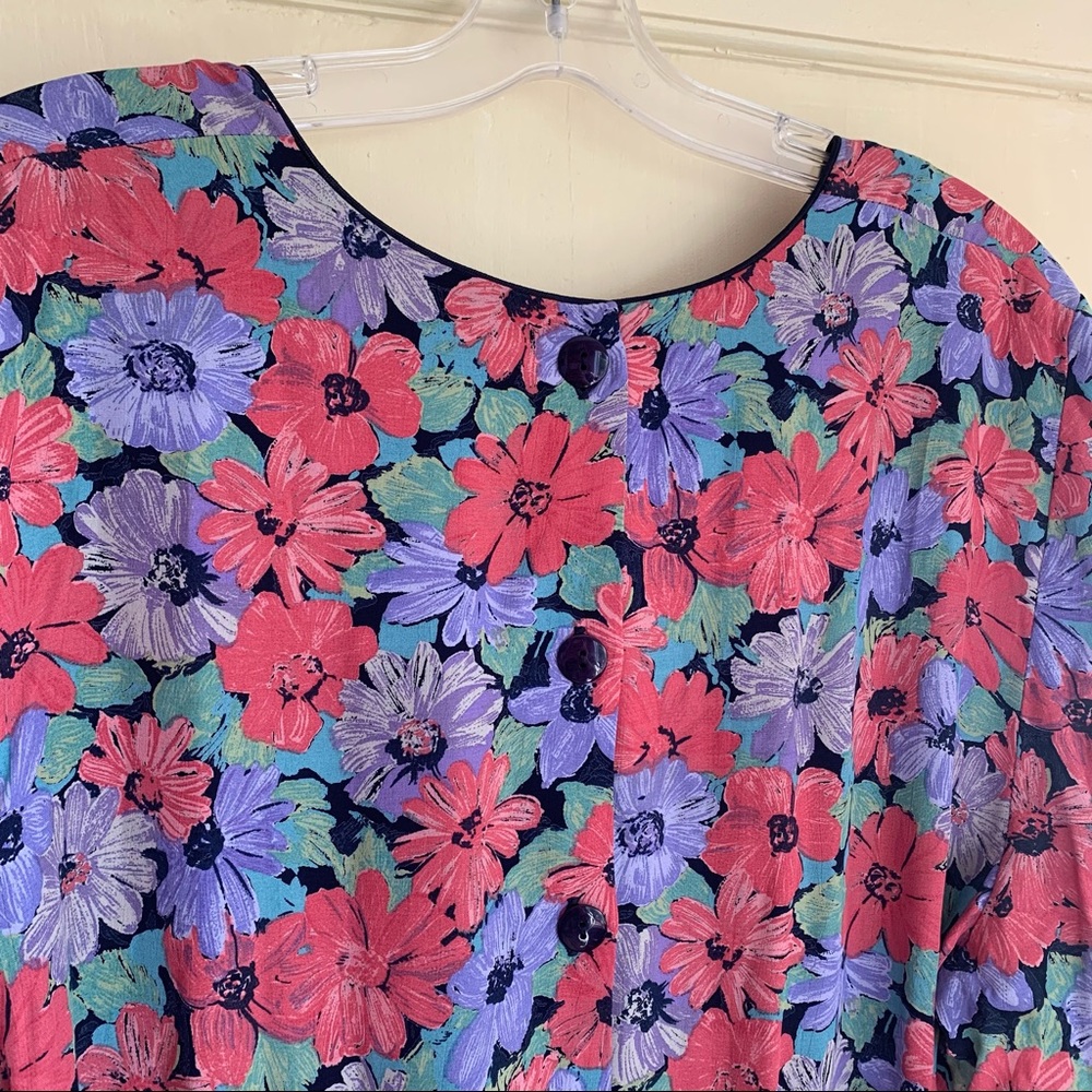 Vintage back-button floral dress
